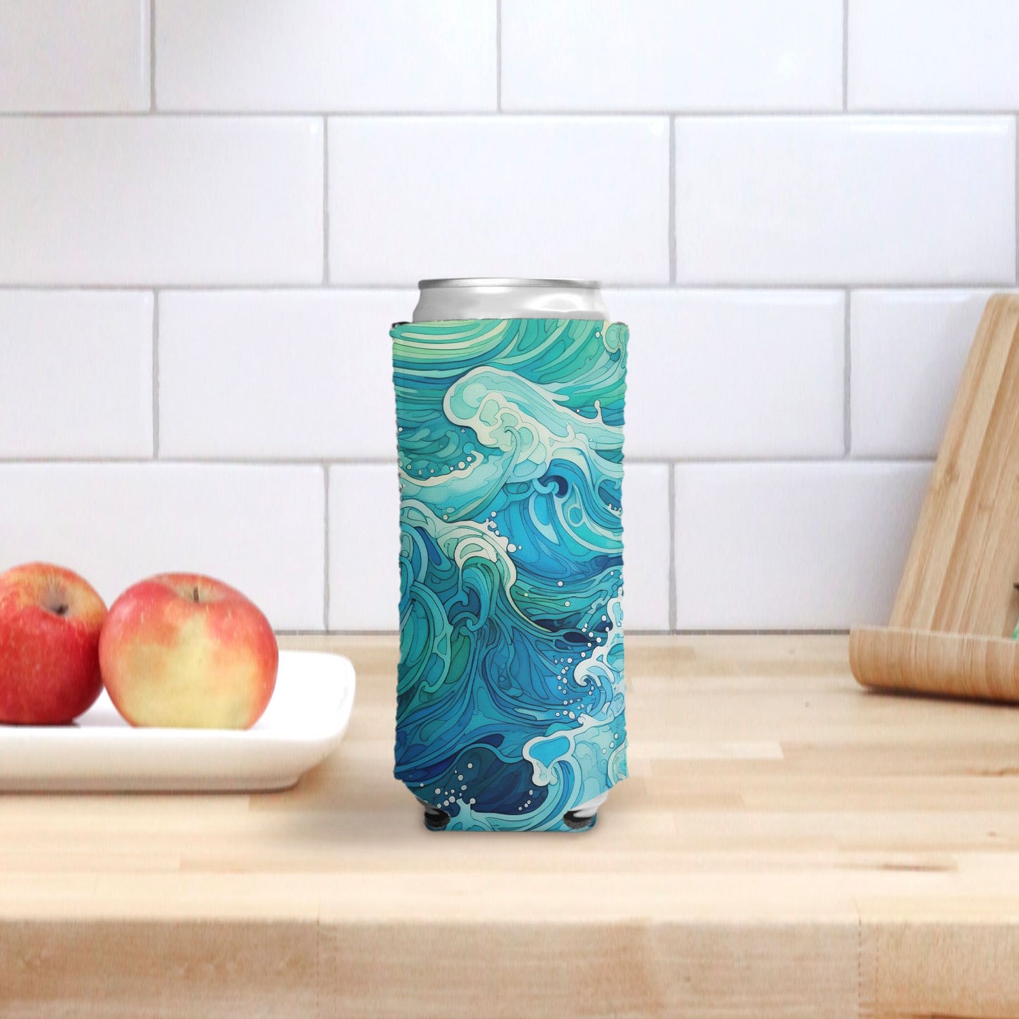 Slim Can Cooler - Aqua Waves