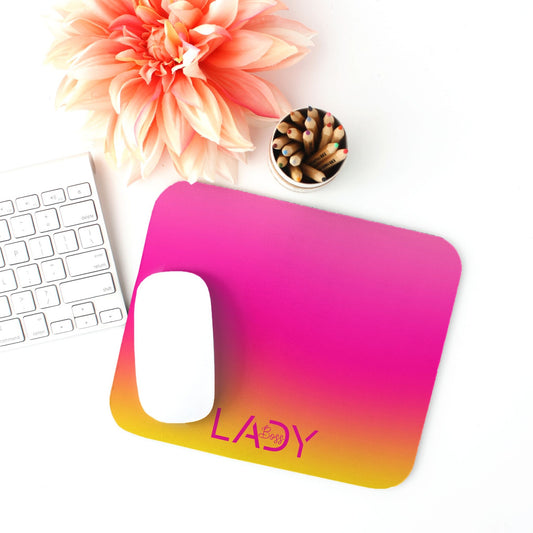 Mouse Pad (Rectangle) - Boss Lady Modern Pink