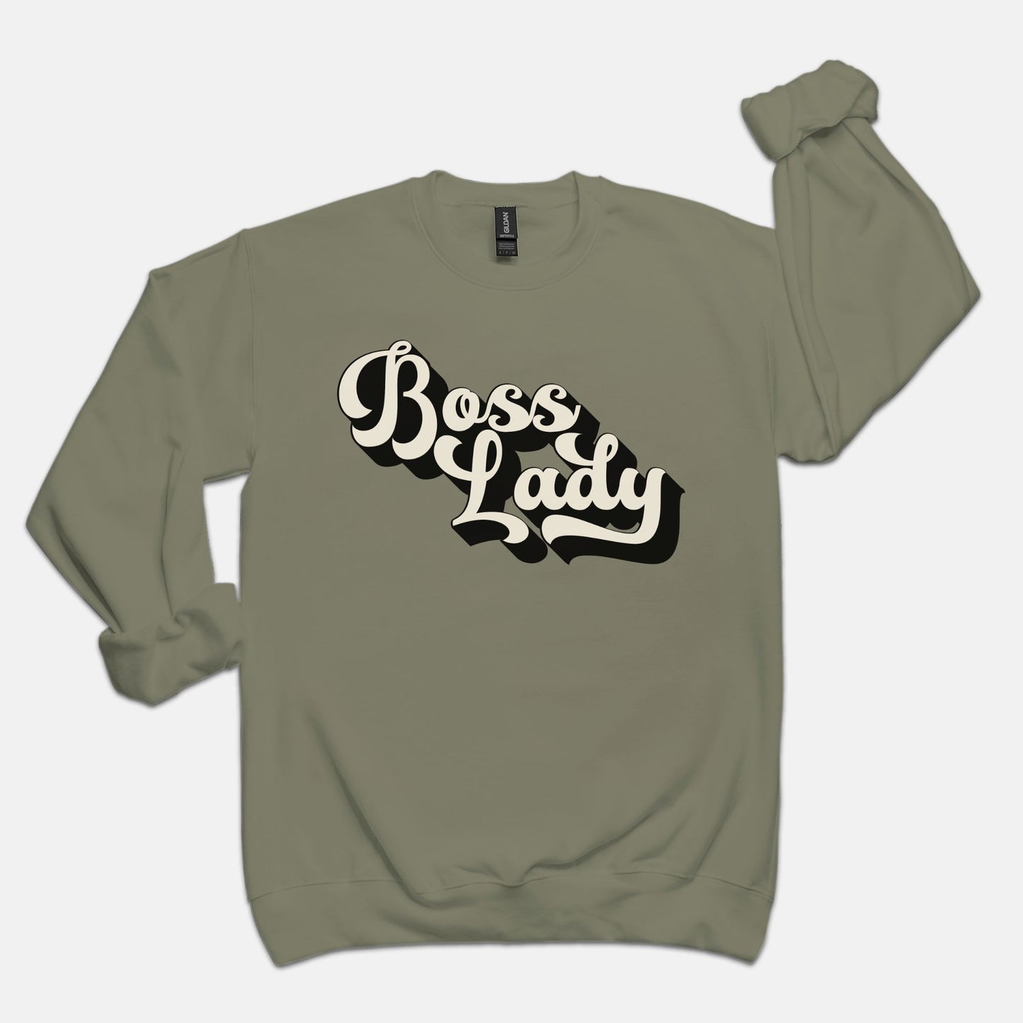 Unisex Crew Neck Sweatshirt Gildan - Boss Lady Retro