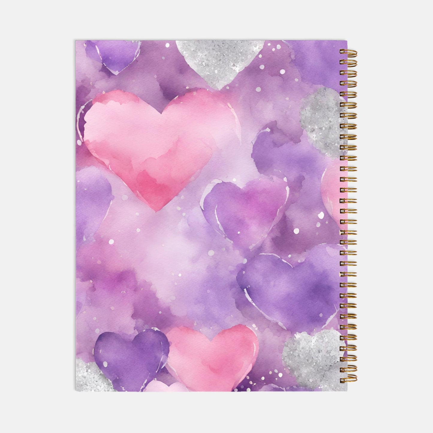 Planner Hardcover Spiral 8.5 x 11 - Floating Hearts