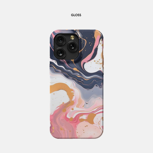 iPhone 15 Pro Max Slim Case - Coral Paint Swirl