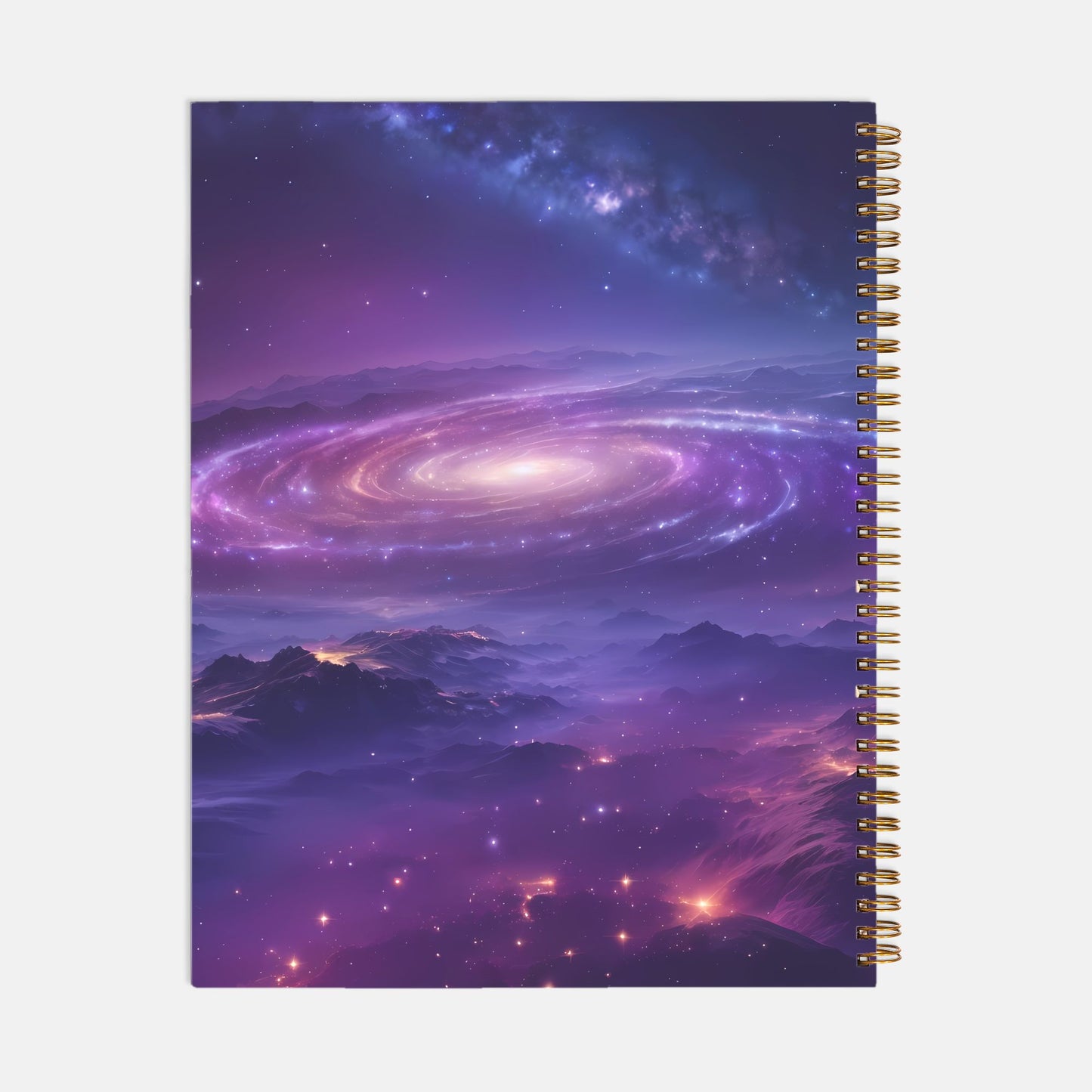 Planner Hardcover Spiral 8.5 x 11 - Night Sky Mountains