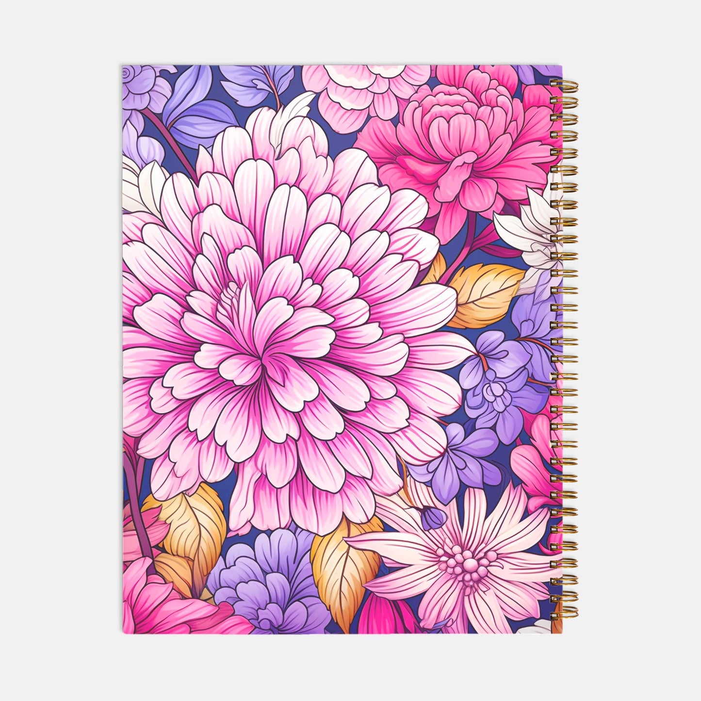 Planner Hardcover Spiral 8.5 x 11 - Pink Foliage