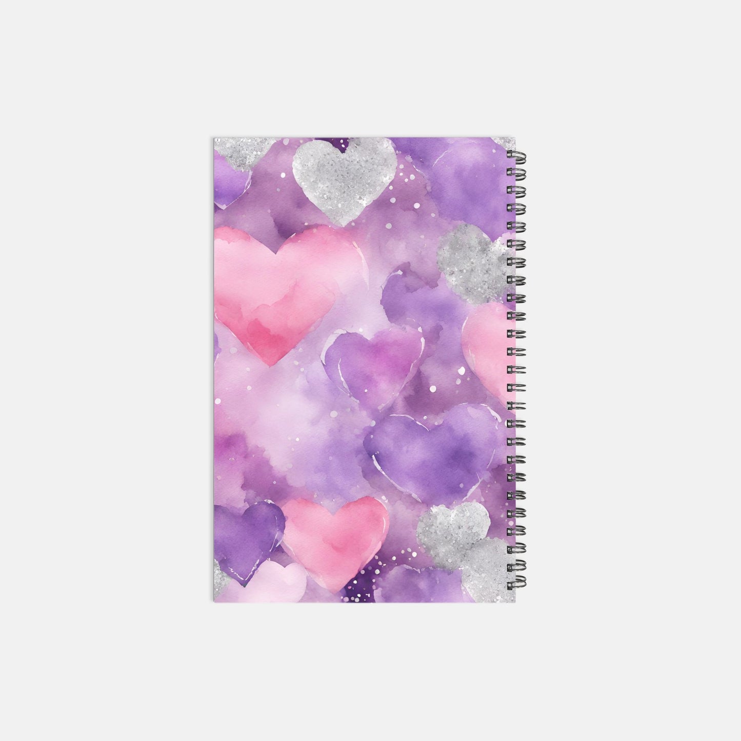 Notebook Softcover Spiral 5.5 x 8.5 - Floating Hearts