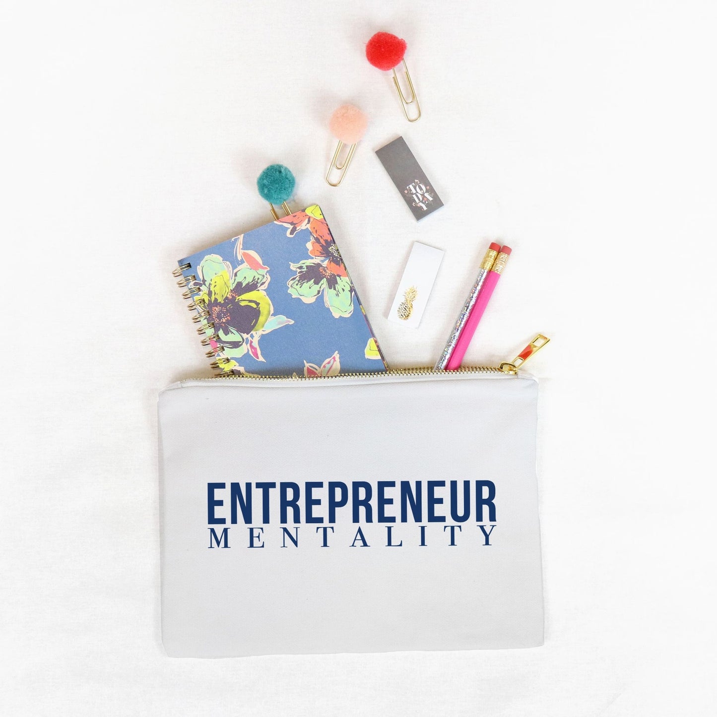 Elevate your organization with our Canvas Zipper Bag - Entrepreneur Mentality from Designs On The Go. Perfect for storing essentials, this stylish and durable bag reflects your entrepreneurial spirit. Ideal for travel, work, or everyday use, it keeps your items secure and easily accessible.