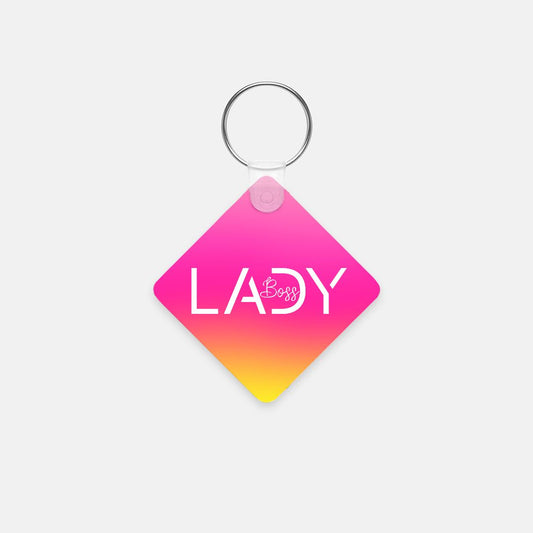 Key Chain (Square) - Boss Lady Modern Pink