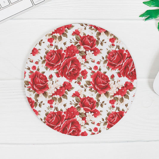 Mouse Pad (Round) - Red Roses