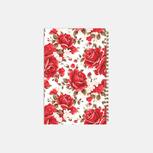 Planner Hardcover Spiral 5.5 x 8.5 - Red Roses