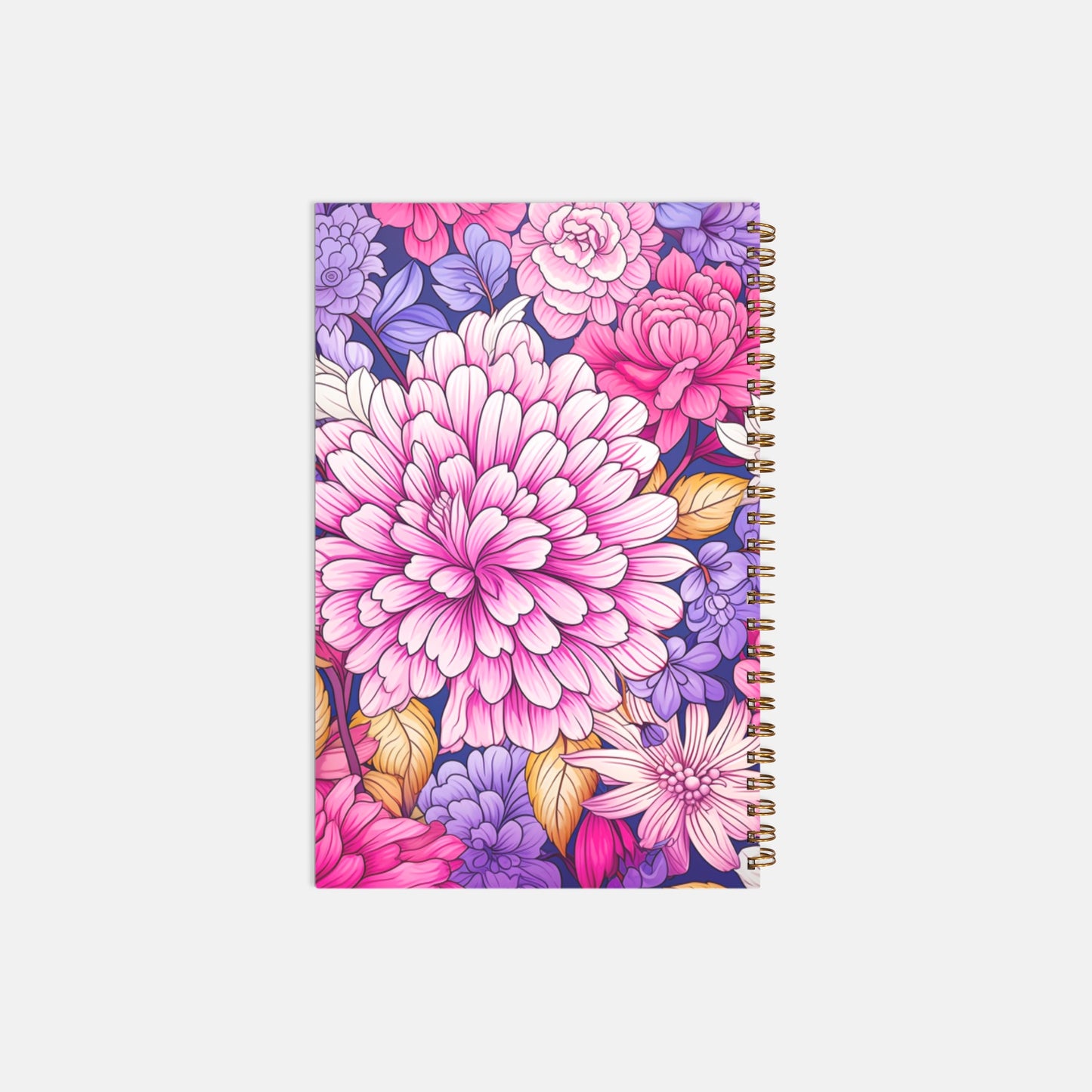 Notebook Softcover Spiral 5.5 x 8.5 - Pink Foliage