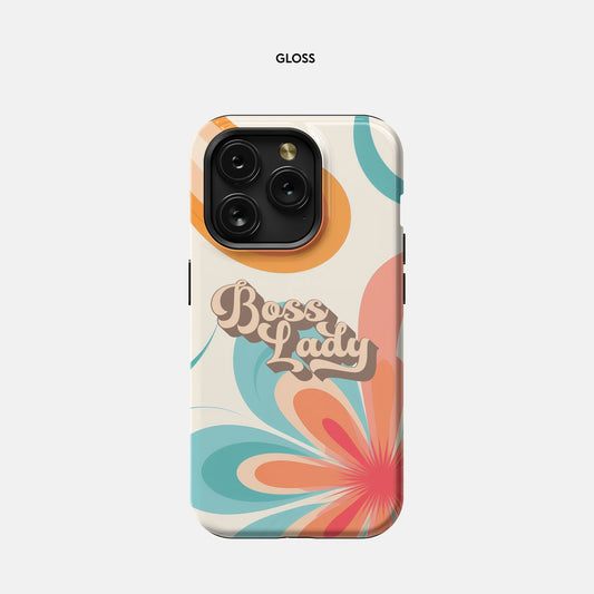 iPhone 15 Pro MagSafe Tough Case - Boss Lady Retro Flower