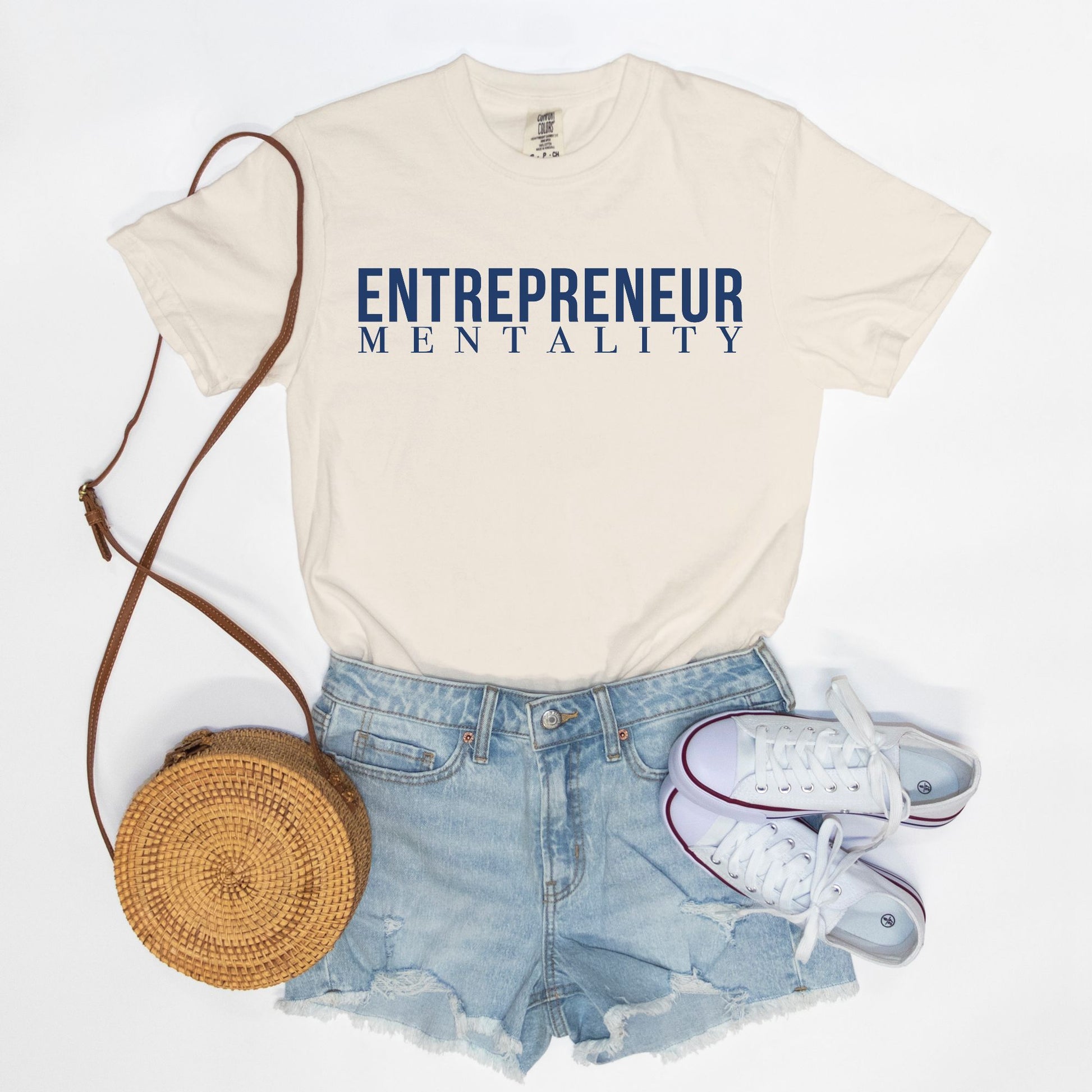 Showcase your drive with the Comfort Color Tee 1717 - Entrepreneur Mentality from Designs On The Go. This comfortable, high-quality tee embodies your ambitious spirit with a sleek design, perfect for daily wear. Elevate your casual wardrobe and inspire success with every step you take.