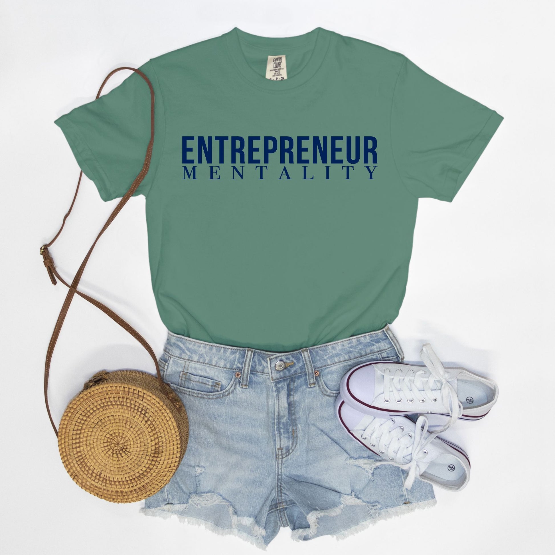 Showcase your drive with the Comfort Color Tee 1717 - Entrepreneur Mentality from Designs On The Go. This comfortable, high-quality tee embodies your ambitious spirit with a sleek design, perfect for daily wear. Elevate your casual wardrobe and inspire success with every step you take.