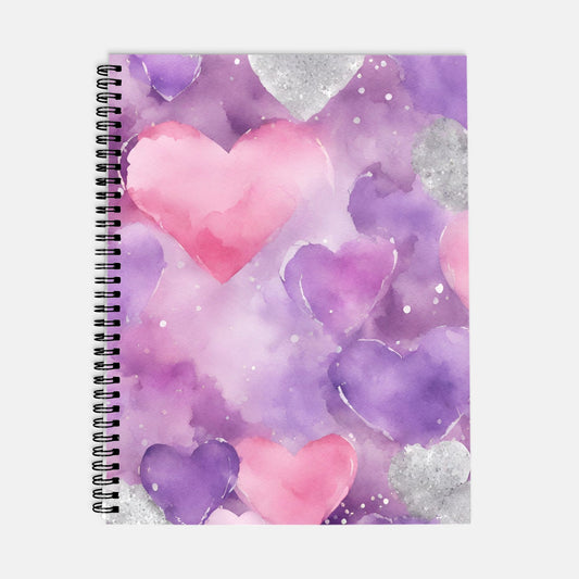 Planner Hardcover Spiral 8.5 x 11 - Floating Hearts