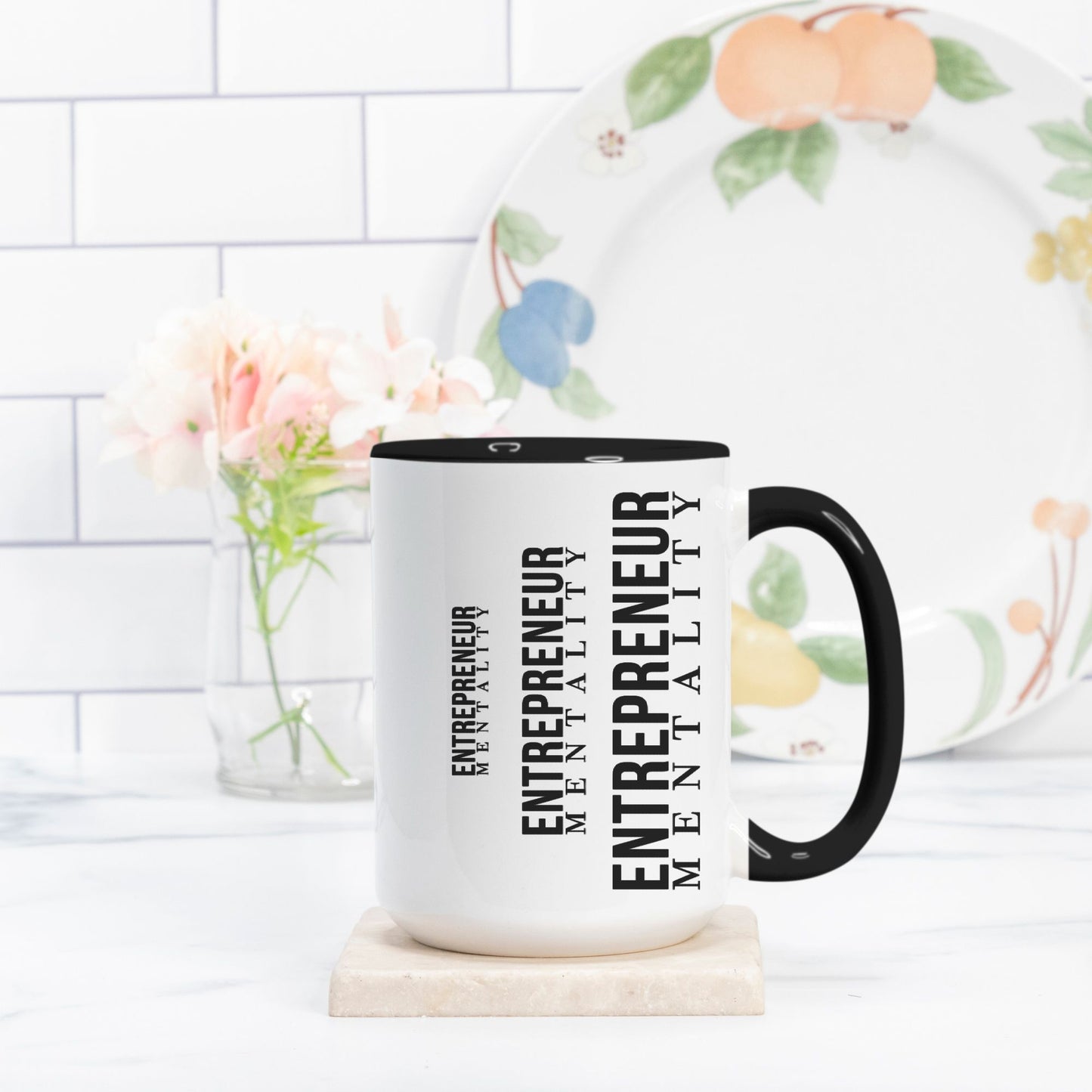 Mug Deluxe 15 oz. (Black + White) - Entrepreneur Mentality