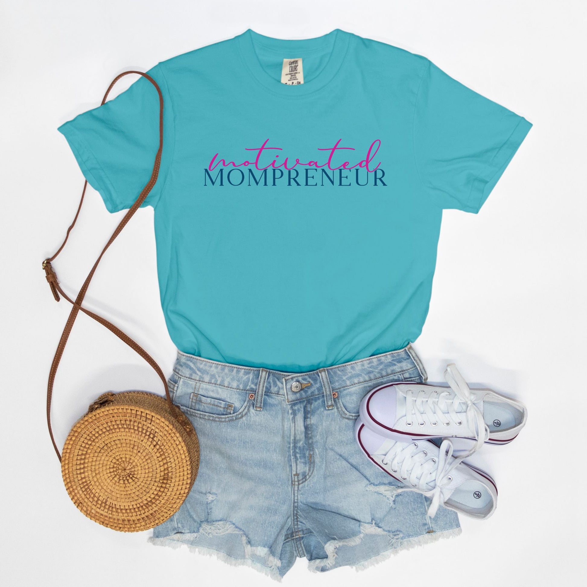 Elevate your entrepreneurial style with the Comfort Color Tee 1717 - Motivated Mompreneur from Designs On The Go. This premium tee offers unmatched comfort and durability, perfect for driven moms balancing business and family. Wear your motivation proudly and inspire others every day!