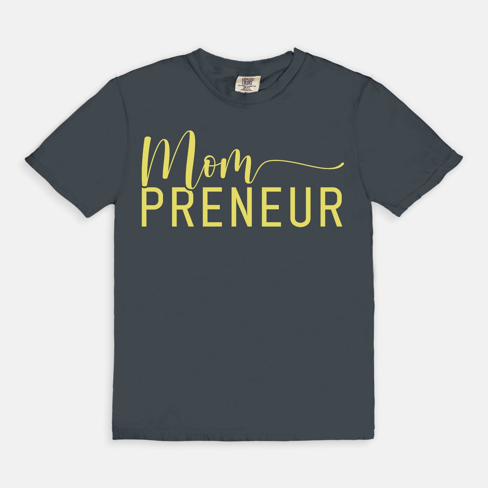 Celebrate your entrepreneurial spirit with the Comfort Color Tee 1717 - Mompreneur from Designs On The Go. This stylish, high-quality tee offers ultimate comfort and durability, perfect for busy moms building their empires. Show off your mompreneur pride in everyday wear!