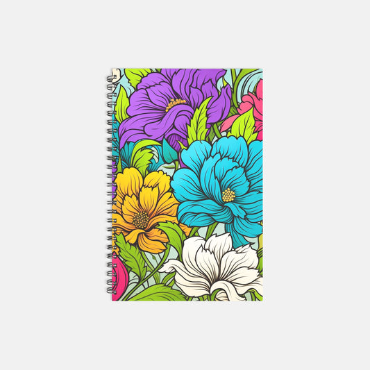 Notebook Hardcover Spiral 5.5 x 8.5 - Blooming Bright