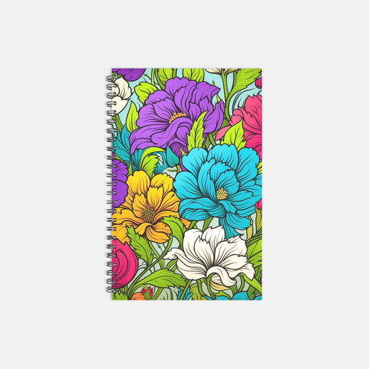 Notebook Softcover Spiral 5.5 x 8.5 - Blooming Bright