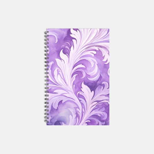 Notebook Softcover Spiral 5.5 x 8.5 - Swirly Feathers