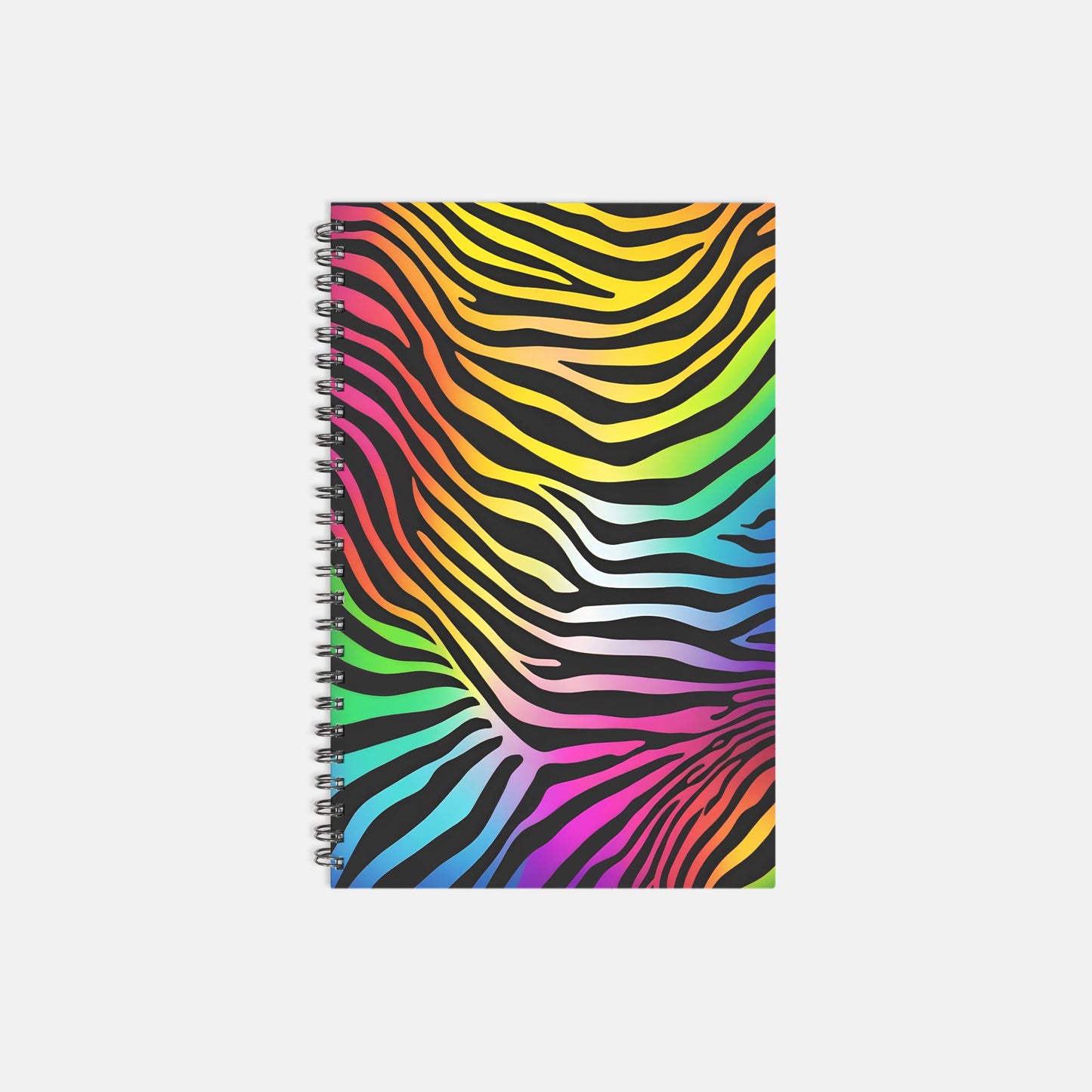 Notebook Softcover Spiral 5.5 x 8.5 - Rainbow Zebra