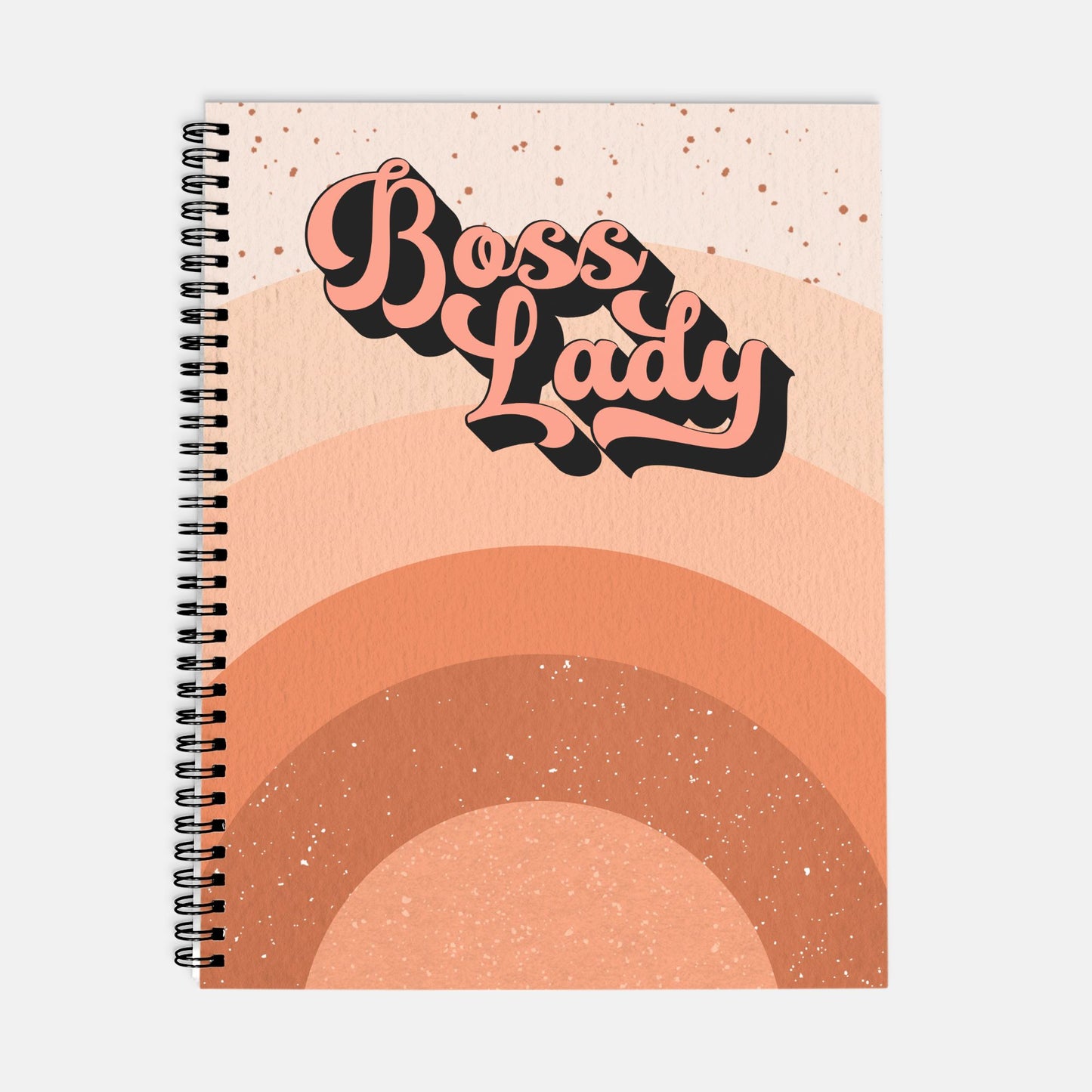 Planner Hardcover Spiral 8.5 x 11 - Boss Lady Retro Rainbow