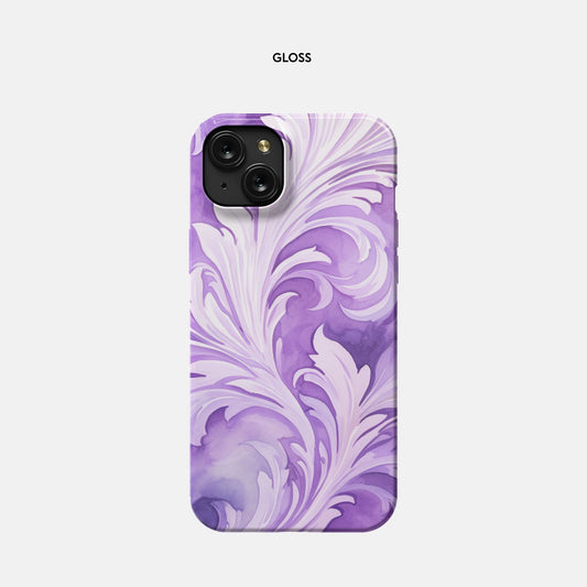 iPhone 15 Plus Slim Case - Swirly Feathers