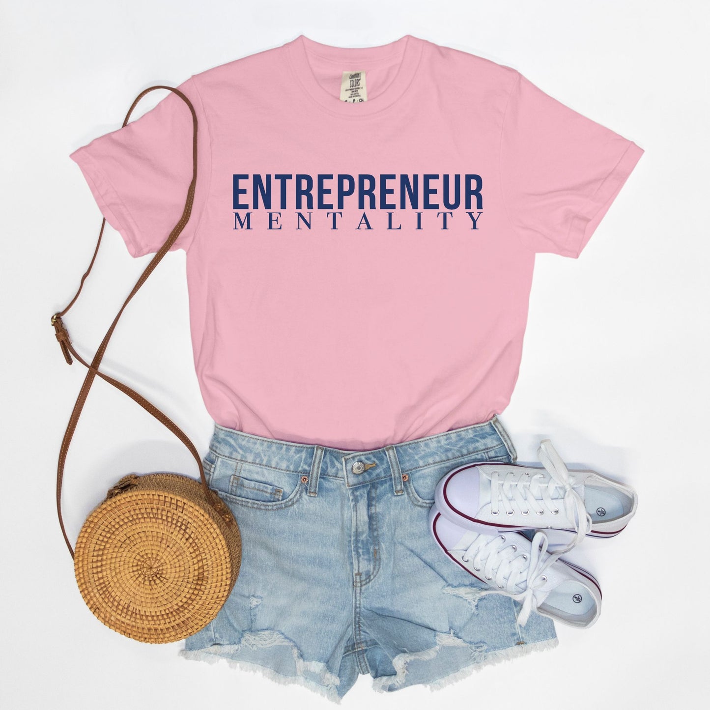 Showcase your drive with the Comfort Color Tee 1717 - Entrepreneur Mentality from Designs On The Go. This comfortable, high-quality tee embodies your ambitious spirit with a sleek design, perfect for daily wear. Elevate your casual wardrobe and inspire success with every step you take.