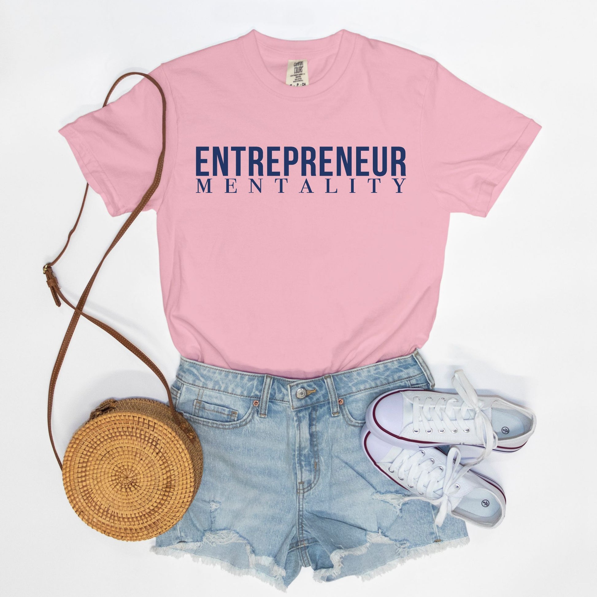 Showcase your drive with the Comfort Color Tee 1717 - Entrepreneur Mentality from Designs On The Go. This comfortable, high-quality tee embodies your ambitious spirit with a sleek design, perfect for daily wear. Elevate your casual wardrobe and inspire success with every step you take.