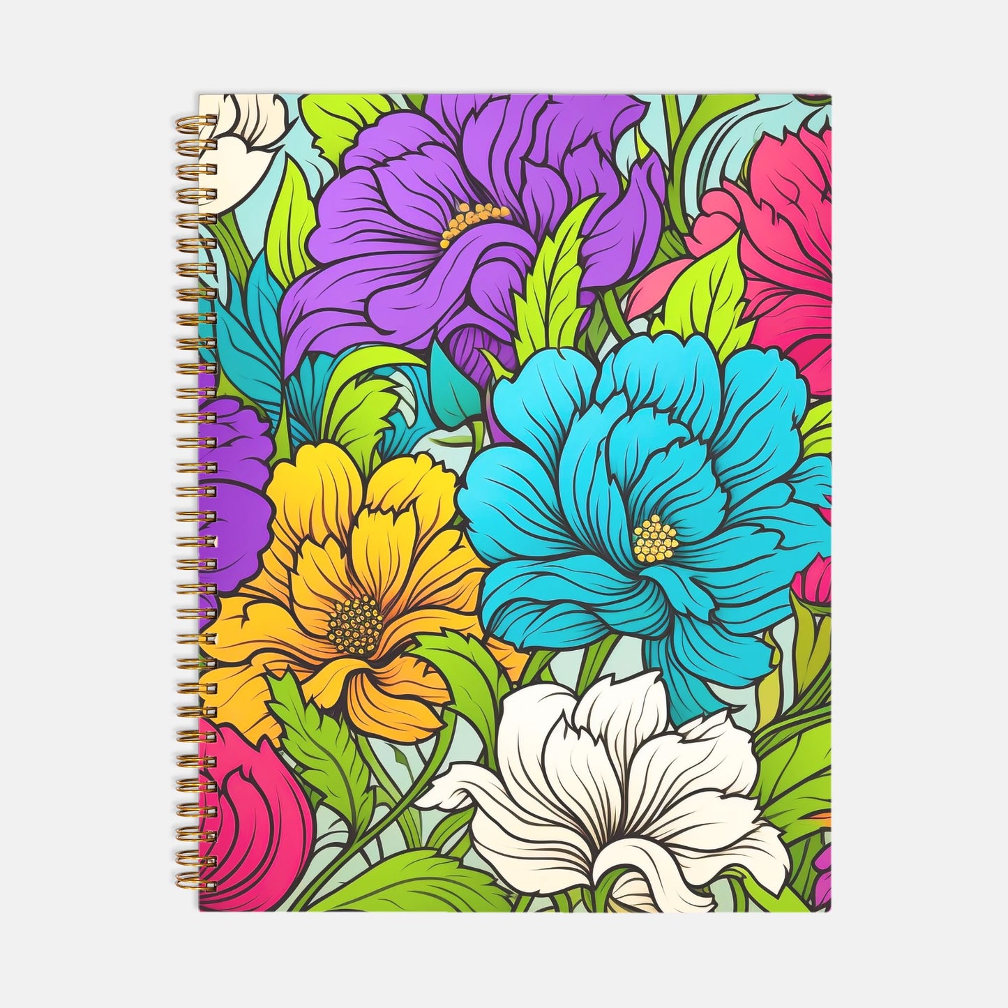 Notebook Hardcover Spiral 8.5 x 11 - Blooming Bright