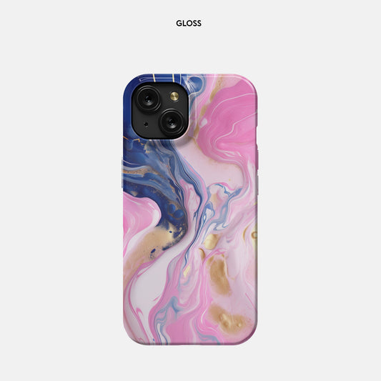iPhone 15 Slim Case - Pink Paint Swirl