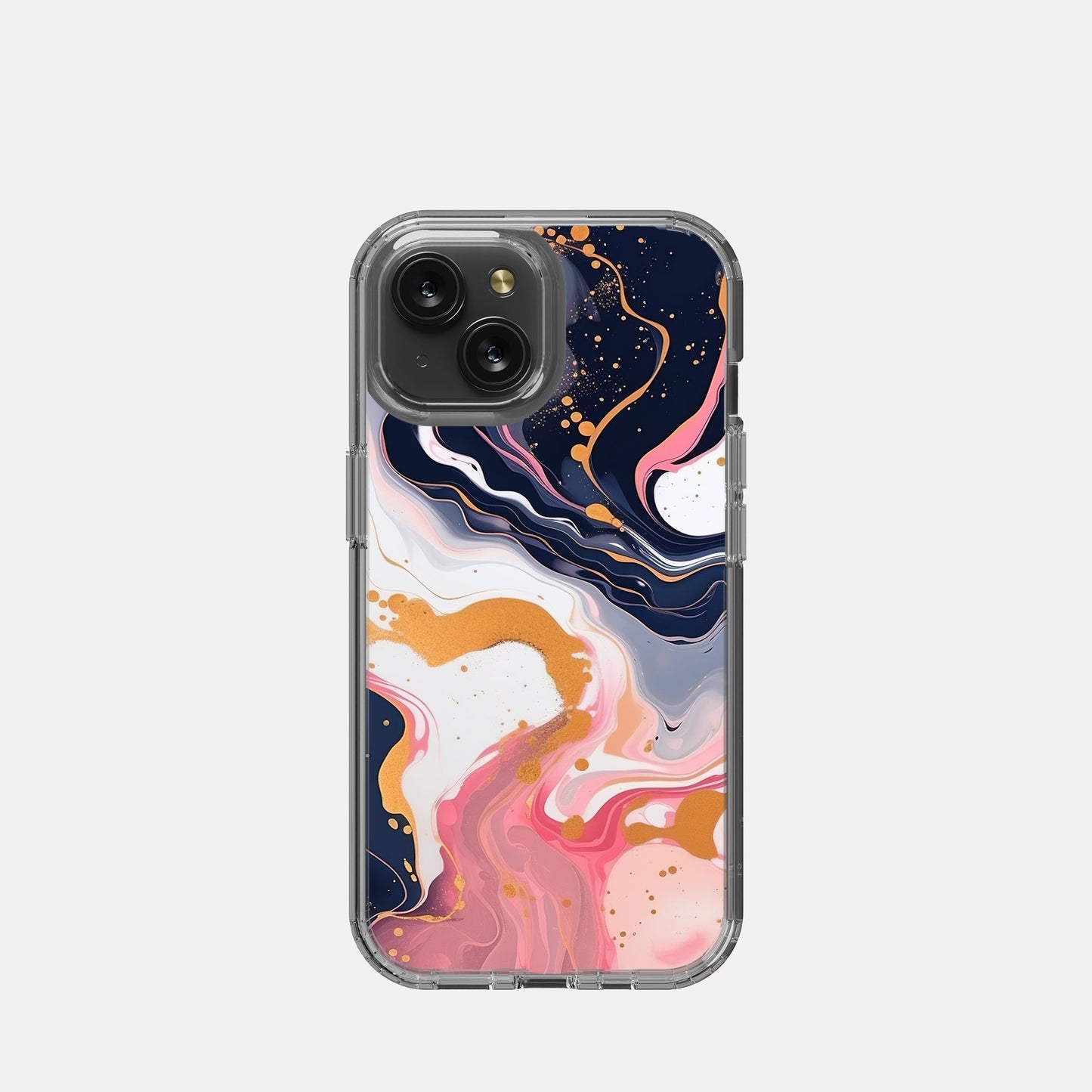 iPhone 15 Clear Case - Coral Paint Swirl