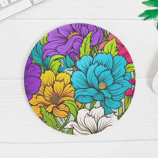 Mouse Pad (Round) - Blooming Bright