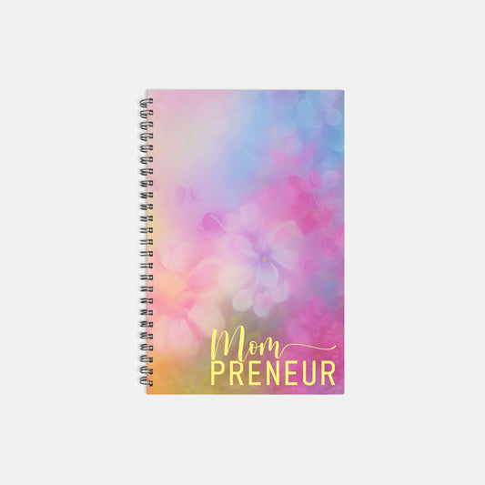 Notebook Softcover Spiral 5.5 x 8.5 - Mompreneur Fantasy Flowers