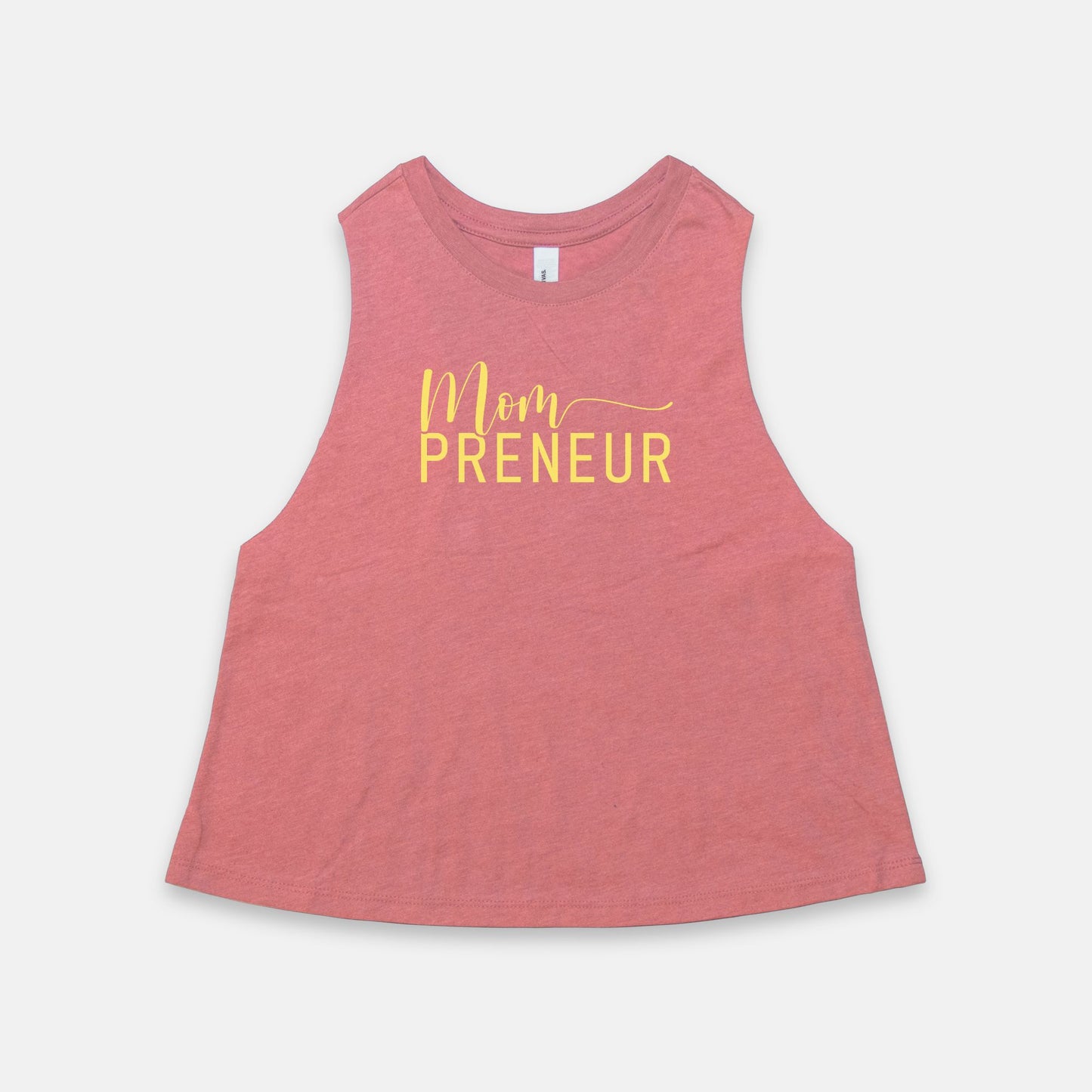 Celebrate mompreneurship with Bella Canvas Racerback Cropped Tank 6682 - Mompreneur, from Designs On The Go. Elevate your style and hustle.