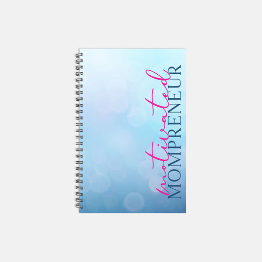 Notebook Hardcover Spiral 5.5 x 8.5 - Motivated Mompreneur Icy Blue