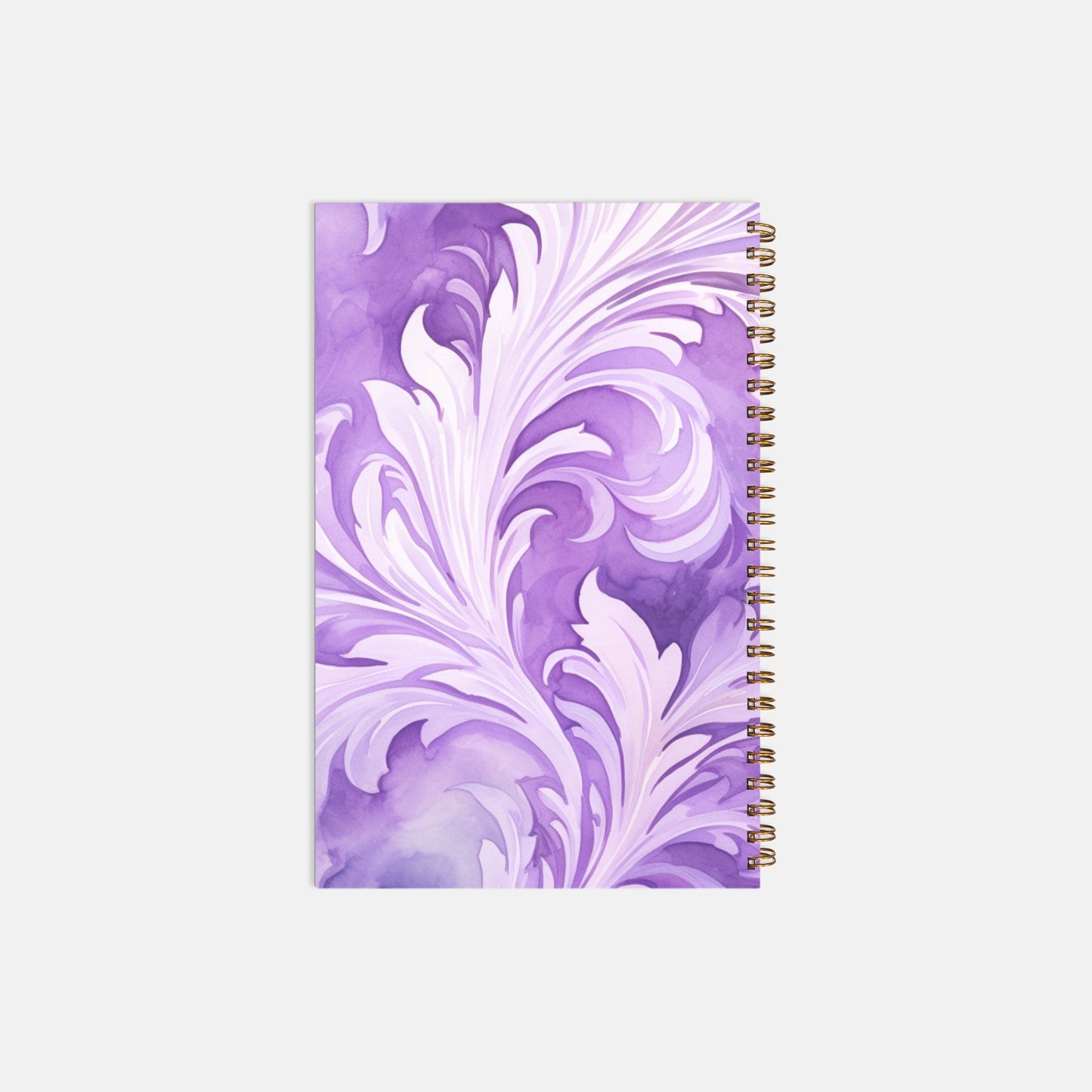 Notebook Hardcover Spiral 5.5 x 8.5 - Swirly Feathers