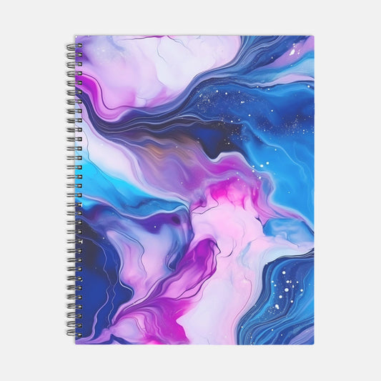 Notebook Softcover Spiral 8.5 x 11 - Jewel Tone Marble