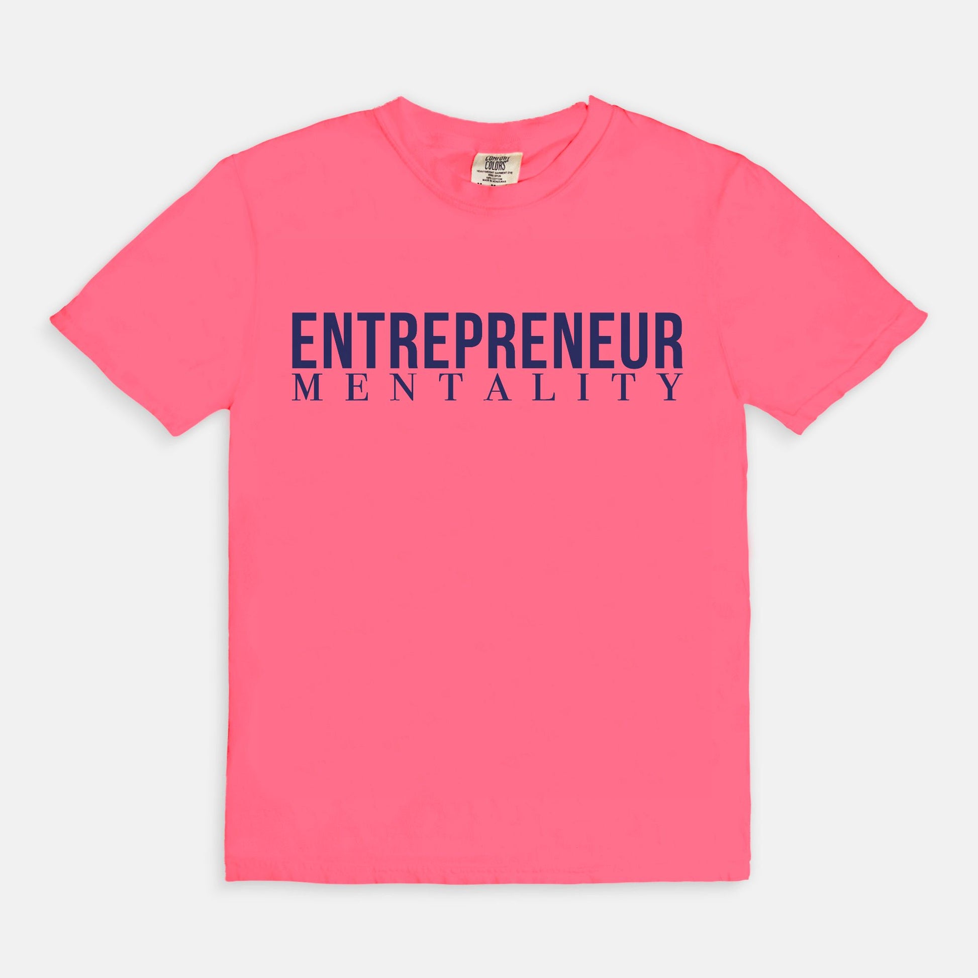 Showcase your drive with the Comfort Color Tee 1717 - Entrepreneur Mentality from Designs On The Go. This comfortable, high-quality tee embodies your ambitious spirit with a sleek design, perfect for daily wear. Elevate your casual wardrobe and inspire success with every step you take.