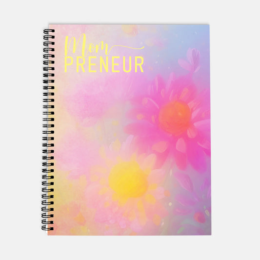 Planner Hardcover Spiral 8.5 x 11 - Mompreneur Fantasy Daisy