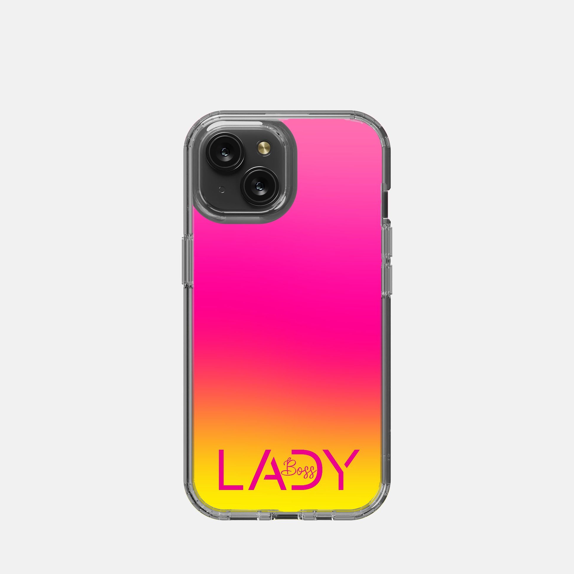 Elevate your phone's style with the Boss Lady Modern Pink Clear Case for iPhone 15 from Designs On The Go. This sleek case offers reliable protection while showcasing a trendy design that embodies confidence and elegance. Perfect for the modern woman on the go, keep your device safe and stylish today!