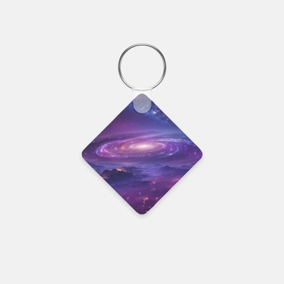 Key Chain (Square) - Night Sky Mountains
