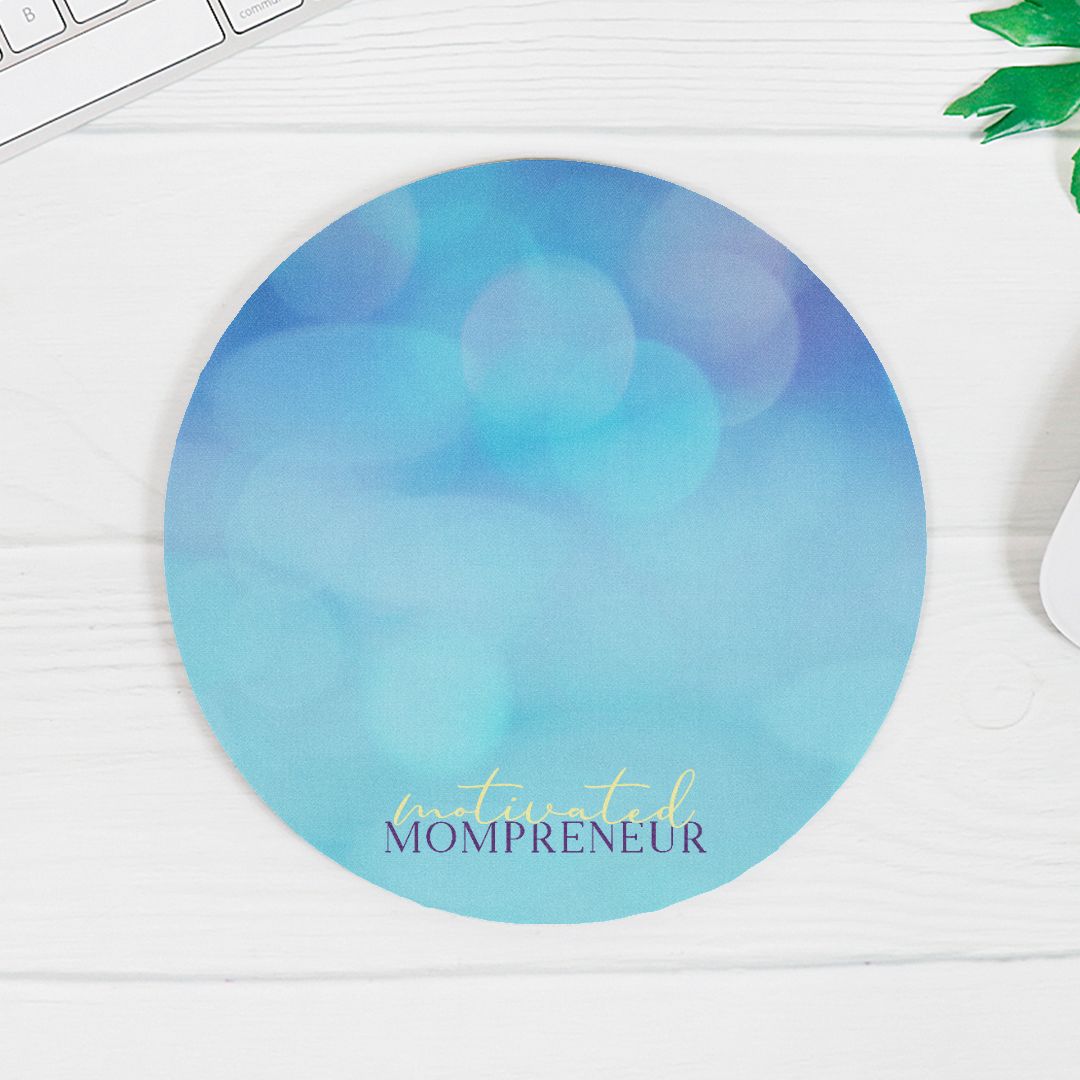 Mouse Pad (Round) - Motivated Mompreneur Icy Ocean