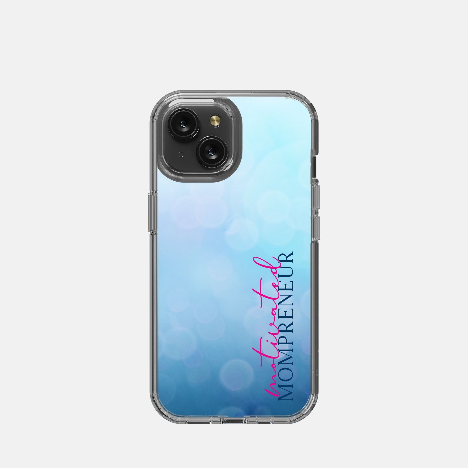 Showcase your entrepreneurial spirit with the iPhone 15 Clear Case - Motivated Mompreneur Icy Blue from Designs On The Go. This stylish case features a refreshing icy blue hue, symbolizing motivation and resilience. Designed for maximum protection, it keeps your phone safe while adding a touch of elegance to your everyday look!