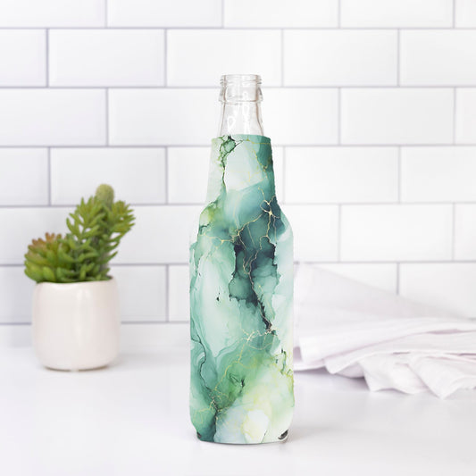 Bottle Wrap - Green Marble