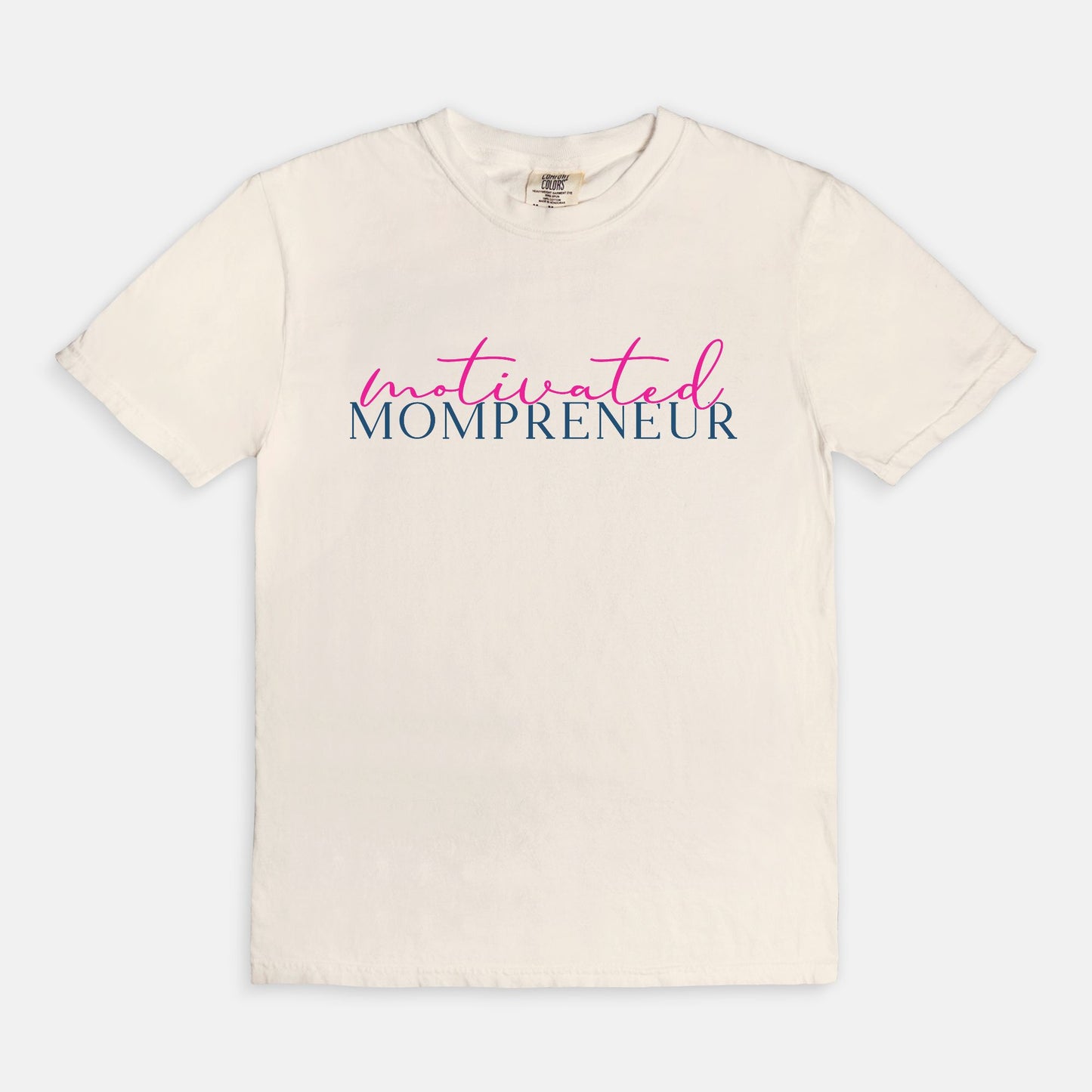 Elevate your entrepreneurial style with the Comfort Color Tee 1717 - Motivated Mompreneur from Designs On The Go. This premium tee offers unmatched comfort and durability, perfect for driven moms balancing business and family. Wear your motivation proudly and inspire others every day!