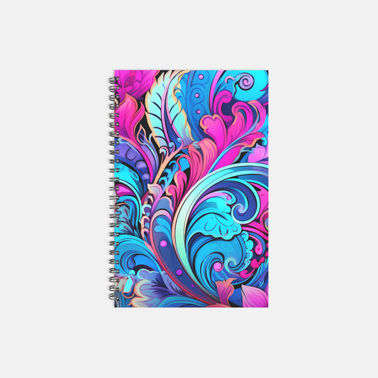 Notebook Hardcover Spiral 5.5 x 8.5 - Feathers N Florals