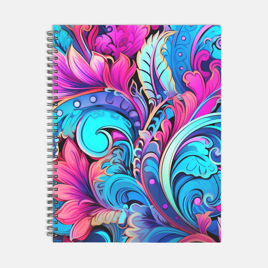 Notebook Hardcover Spiral 8.5 x 11 - Feathers N Florals