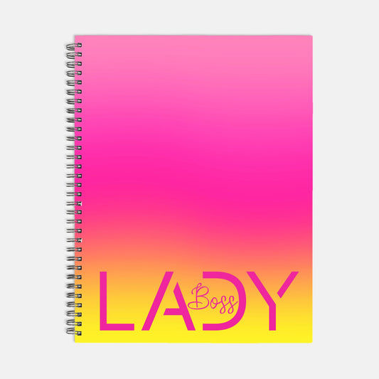 Notebook Softcover Spiral 8.5 x 11 - Boss Lady Modern Pink