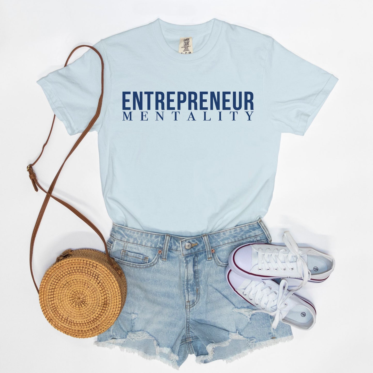 Showcase your drive with the Comfort Color Tee 1717 - Entrepreneur Mentality from Designs On The Go. This comfortable, high-quality tee embodies your ambitious spirit with a sleek design, perfect for daily wear. Elevate your casual wardrobe and inspire success with every step you take.