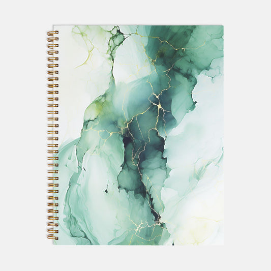 Planner Hardcover Spiral 8.5 x 11 - Green Marble